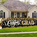 2025 Graduation Decorations-Congrats Grad Yard Sign Banner Decoration for Class of 2025 Graduation Party Supplies(Gold and Black)