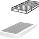 Twin-Box-Spring, 4 Inch Twin Size Box Spring,Heavy Duty Mattress Foundation, Metal Box Spring with Fabric Cover Set, Easy Assembly, Squeak Resistant (Black)