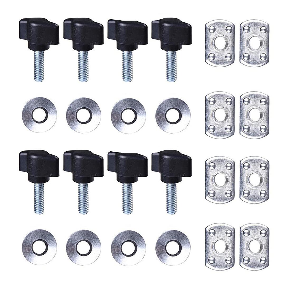 8pcs Universal Hard Top Quick Removal Fastener Thumb Screw with Nut Kit Compatible with Jeep Wrangler YJ TJ JK JKU & Unlimited 1995-2017 (Black) (One Size)