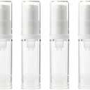 6 Pack 0.17 oz Plastic Empty Airless Pump Bottles Travel Size Refillable Leakproof Containers for Skincare Cosmetics Toiletries TSA Approved