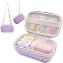 PLEAVEE Instant Print Film Camera Case for Kid Cameras & Digital Video Camera, Hard Storage Holder Organizer Bag Compatible with ESOXOFFORE/Dylanto/DUDUDRAGON/GREENKINDER/HiMont and More (Purple)