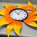 dreamskip Outdoor Clock with Thermometer and Hygrometer Combo, 24.4 Inch Sunflowers Outdoor Wall Clock Waterproof, Silent No-Ticking Outdoor Clocks for Patio, Living Room, Kitchen, Garden