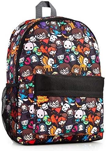 Harry Potter Backpack for Boys Girls Teens with Chibi Character Print Daypack Backpacks School Bag for Sports Travel School Supplies Gifts for Kids