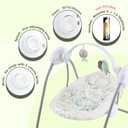 Portable Baby Swing for Infants, Compact & Foldable Infant Swing with 5-Speed Swing,Music, Timer, Cushioned Seat, Battery Operated, 0-9 Months 6-20 lbs, SG2404