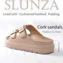 slunza Ladies’ Thick Sole Summer Sandals – Dual Strap Outdoor Slip-Resistant Soft Beach Shoes, Sand & Black Colors (Sand, Adult, Women, 8, Numeric, US Footwear Size System, Medium)