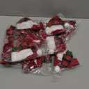 Christmas Bottle Cover Set Christmas Buffalo Plaid Santa Hats and Scarfs Bottle Decoration for Xmas Ornaments Party,24 Pieces