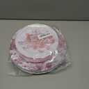 FYSUIMU 40Pcs Pink Floral Plastic Plates Vintage Flower Reusable Plate Chinoiserie Dinner Dessert Plates for Mother's Day Birthday Baby Shower Party Supplies Table Decor