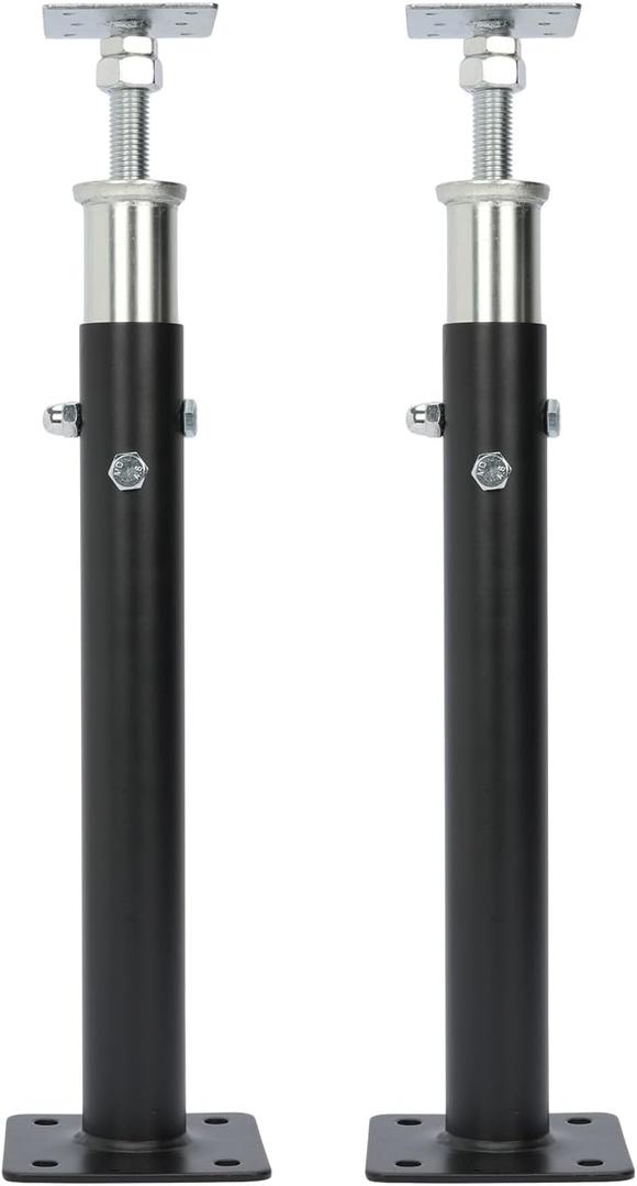 2 PCS Adjustable House Jacks Post for Leveling, 19"- 36"(1'7"-3') Floor Joist Support Jack for Basement and Crawl Space, 4400 lbs Max Load Capacity(Each), Galvanized Steel, Black