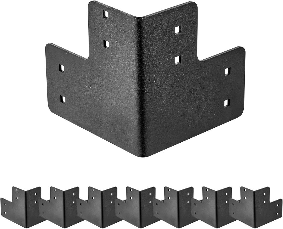 VEVOR Workbench Corner Bracket Kit, 6.50 x 6.50 x 6.50 inch / 165 x 165 x 165 mm, 2204lbs/1000kg Load Capacity, Heavy Duty Sturdy Steel Angle Brackets with Screws, for Desk Shop Table Platform, 8 Pcs