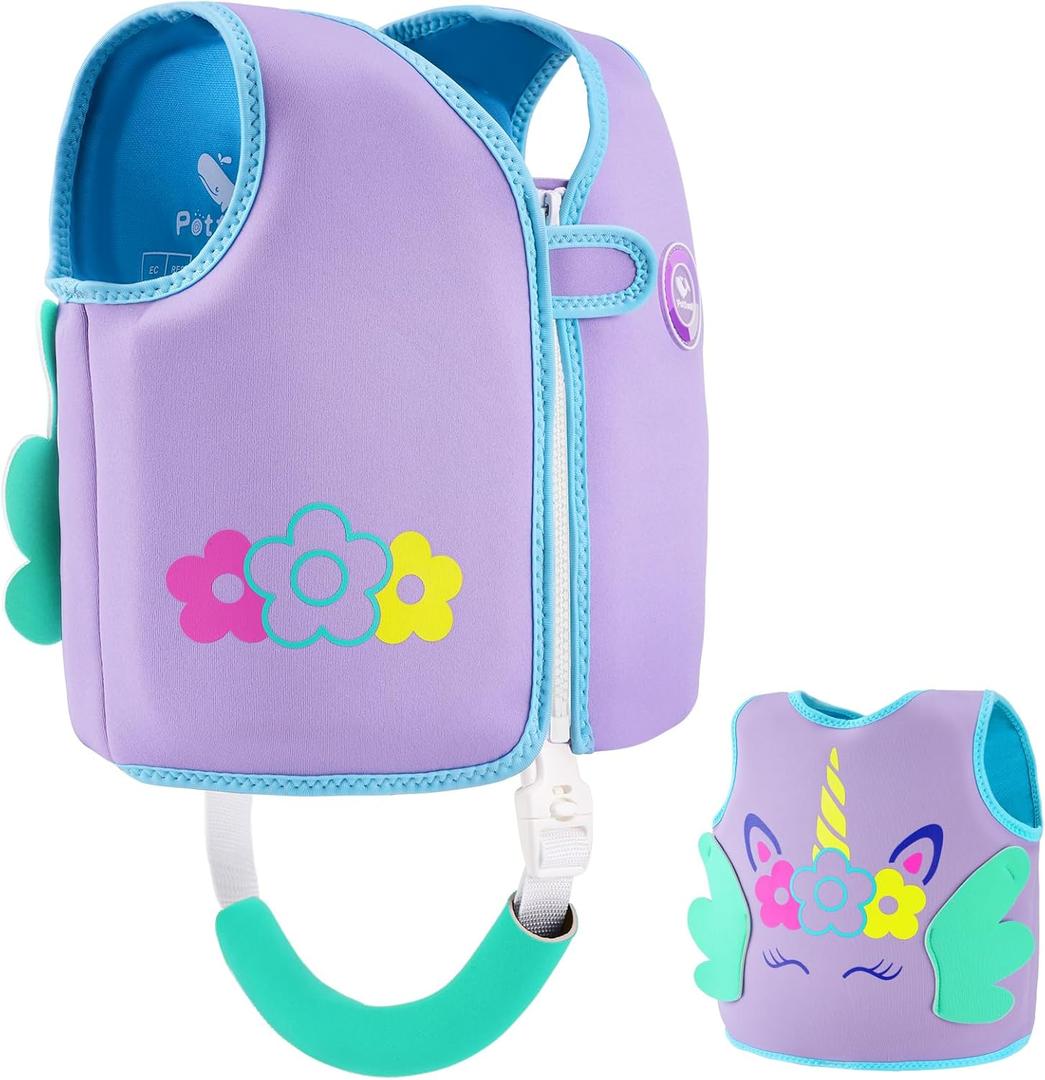 Pottwal Swim Vest for Kids - Swim Jacket - Made of Neoprene & EPE - with Adjustable Crotch Strap