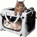 Extra Large Cat Carrier for Large Cats or 2 Small Cats - Soft-Sided Pet Carrier for Car Travel, Top Load, 4 Openings, Anti-Sag Iron Frame, Anti-Sagging pad, Zipper Lock Buckle, Foldable