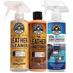 Chemical Guys SPI1091601 Leather Cleaner and Conditioner Leather & Interior Care Bundle + SPI22016 Total Interior Cleaner & Protectant, Safe for Cars, Home, Office, & More (16 fl oz)