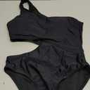 Women's One Piece Swimsuit- One Shoulder Bathing Suit Cutout Tummy Control Swimwear (Medium, Black)
