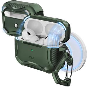 ESR for AirPods Pro 2nd Generation Case, Compatible with Airpods Pro Case 2nd/1st Gen (2023/2022/2019), Compatible with MagSafe, Powerful Drop Protection, Magnetic Lid, Green