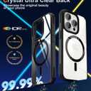 2 x for iPhone 15 Pro Max Case, Strong Magnet-Compatible with MagSafe, Shockproof Military-Grade Protection, Slim Mag Safe Thin Phone Cover Promax 6.7 in for Apple 15pro Max (Clear Black)