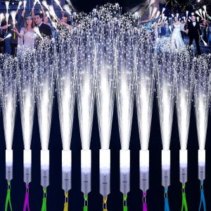 28 PCS Fiber Optic Wands with 3 Light Modes, Glow Wands & Light Up Wands for Kids, Sparklers Fireworks Sticks, Fiber Optic Lights for Wedding, New Year, Birthday, Carnival Parties 