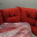 Sintuff 4 Pcs 44 x 21 x 4 Patio Chair Cushions Outdoor Chair Cushion Seat/Back Tufted Pillow with Ties Water Resistant Replacement Indoor Patio Furniture Outdoor Furniture (Solid Color,Red)