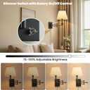 15" Black Swing Arm Wall Sconce Adjustable Wall Lamp, Plug in Wall Sconce with Dimmer Switch, Wall Mounted Reading Light Bedside Wall Lamp for Bedroom Living Room Hallway Staircase