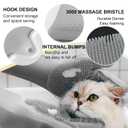Dog Washing Gloves for Shedding & Bathing - 5-Finger Deshedding & Massage Gloves for Dogs & Cats, Reusable Heat-Resistant Silicone Brush Gloves, Gentle Hair Removal & Bathing Aid (Pair) (Grey)