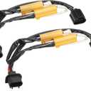 X AUTOHAUX 2Pcs H13 9008 LED Headlight Load Resistor Kit Dual 50W 8ohm Anti-flicker Relay Error Free Decoder Warning Canceller Fog Bulbs Harness Adapter