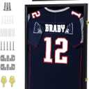 IHEIPYE Jersey Display Frame Case Lockable, Large Sport Jersey Shadow Box with 98% UV Protection Acrylic and Hanger for Baseball Basketball Football Soccer Hockey Shirt and Uniform,Black