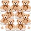 HyDren 9 Pcs 14 Inch Stuffed Animals Bears Bulk Soft Animal Bears Cute Dolls Gift for Valentine Wedding Mom Christmas Shower Birthday Gift Home Decor(Light Brown)