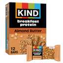 4 x KIND Breakfast Protein Bars, Almond Butter, Gluten Free, Low Sodium, Healthy Snacks, 8g Protein, 6 Count (6 Packs of 2 Bars) (EXP 06/15/27)