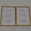 4x6 Picture Frame Matte Gold Modern Simple Thin Aluminum Metal Photo Frame with HD Real Glass, Display for Tabletop and Wall Collage. (2 Pack)