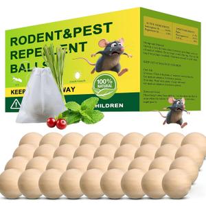 36 Pack Peppermint Rodent Repellent - Portable Mouse Repellent for Indoor & Outdoor Use, Long-Lasting Safe Mice Repellent, Natural Effective Mouse Repellent Pouches for Home/Garage/Garden (36)