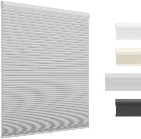 Cellular Shades Cordless, Honeycomb Blinds for Indoor Windows, Colour (Grey - Light Filtering)