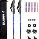 Aihoye Hiking Trekking Poles, 2 Pack Collapsible, Lightweight, Anti Shock, Walking Sticks, Adjustable Hiking Pole for Men and Women, 25-52"