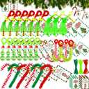 Cinnvoice 64 Sets Christmas Crafts for Adults Christmas Beaded Ornament Kit to Make Includes 24 Green Monsters 16 Xmas Tree Decorations 24 Candy Canes with Gift Cards for DIY Holiday Party Supplies