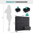 OLIXIS 9 Drawer Tall Dresser for Bedroom, Closet Organizers and Storage, 39.4"D x 11.8"W x 39.9"H