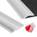 19.6 Ft Self-Adhesive Floor Transition Strip, Carpet Edge Trim & Rug Gripper, Rubber Threshold Ramp for Doorways, Carpet to Tile/Wood/Laminate Flooring Reducer, Anti-Curling Binding Strip (Gray)