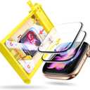 9H+ Glass for Apple Watch Series 11/10 Screen Protector 46mm, 2 Pack Tempered Glass Automatic Align Tech 0 Bubble 3D Full Coverage Waterproof Film, Strong Adhesion for iWatch Cover Accessories