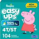 Pampers Training Pants - Easy Ups Girls & Boys - Size 4T-5T, 104 Count, Peppa Pig Potty Underwear