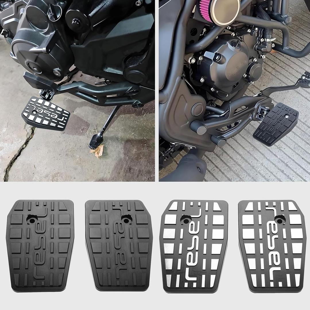 WOOGA Motorcycle Footpeg Aluminum Front Rider Floorboards Foot Pegs Footboard Accessory Kit fit for Ho&n&da Rebel 250 Rebel CMX 500 Rebel 300 CMX 250 CMX 500 CMX 300 Accessories 2017-2025 (Black)