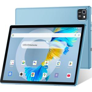 HNVHNV Tablet 10 inch Android 13 Tablets, 6GB RAM 32GB ROM, Quad-Core Processor, 1280x800 LCD Touch Screen, WiFi, GMS, Dual Camera, Bluetooth, 6000mAh Battery (Blue)