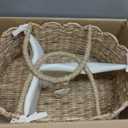 YANGQIHOME Diaper Caddy Organizer, Seagrass Nursery Baby Basket for Baby Essentials, Scalloped Wicker Diaper Caddy, Baby Shower Gifts (MeadowNest)