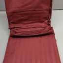 Elaine Karen Queen Sheet Set - 4-Piece Striped Queen Size Bed Sheets - Soft & Cooling Deep Pocket Queen Bed Sheet Set - Wrinkle-Free Microfiber Bedding with 1 Fitted Sheet, 1 Flat Sheet, 2 Pillowcases (Burgundy)