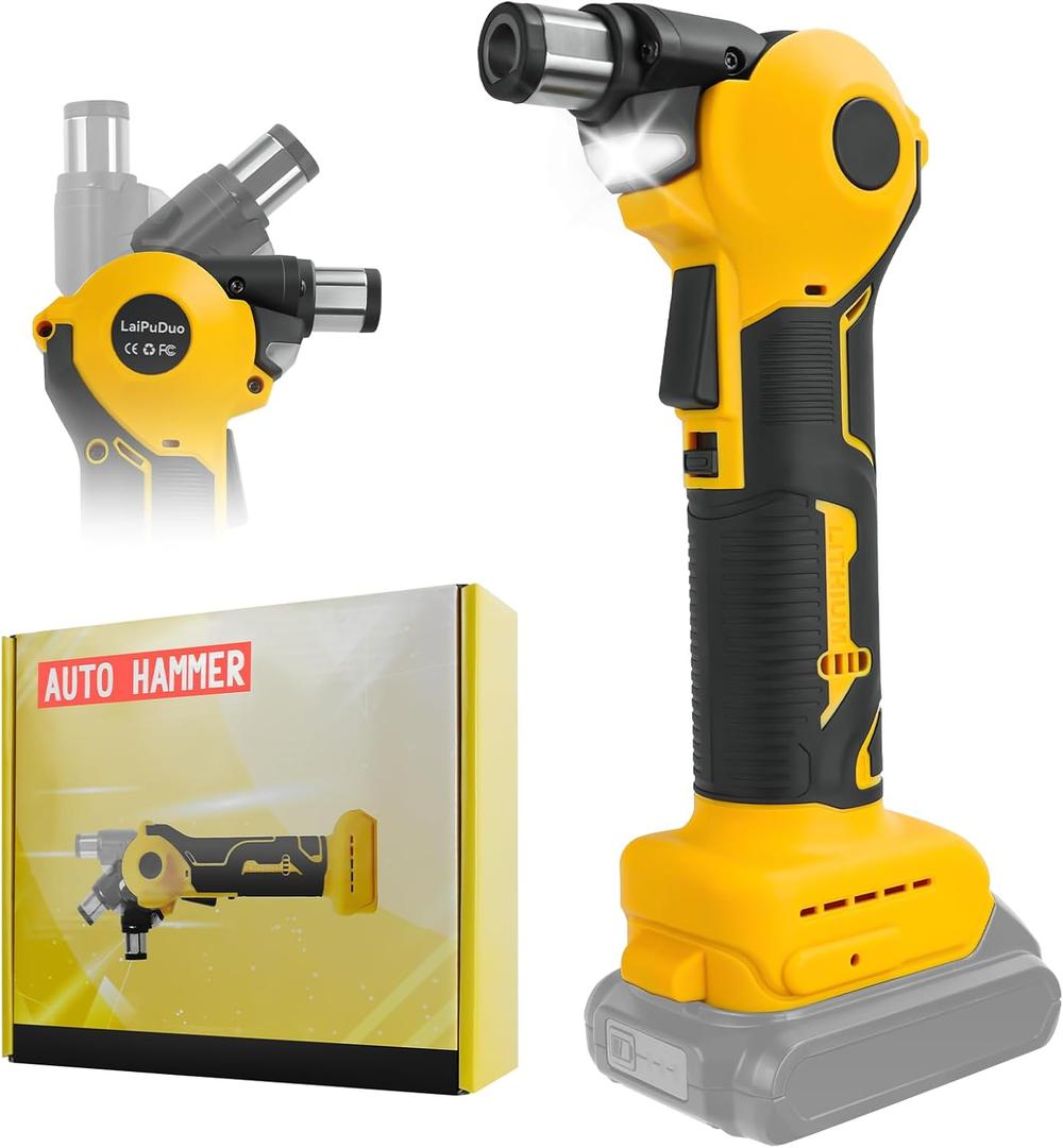 Cordless Palm Nailer for dewalt 20V Battery, Auto Hammer with Magnetic Head,0-90 Adjustable Auto Hammer for One-Handed Use, for Framing & Joist Hangers (No Battery)
