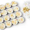 16 Pack Jasmine Scented Tealight Candles with Real Petals, Natural Soy Wax 6H Burn Time, Non-Toxic Smokeless Scented for Bath, Wedding, Decor