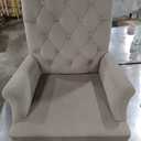 Dining Chairs with Arms, Upholstered Fabric Dining Room Chairs with Solid Wood Legs, Accent Armchair for Kitchen Dining Living Room, Beige