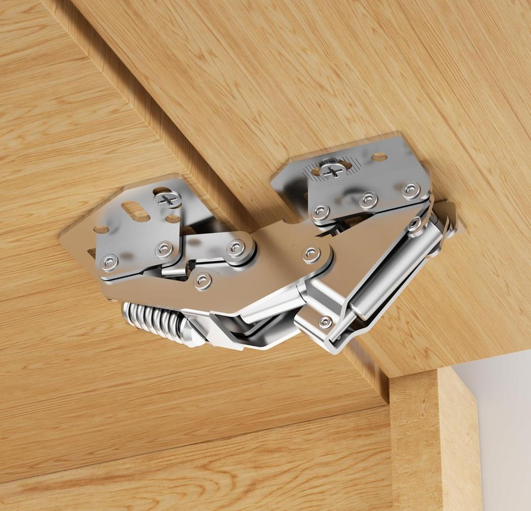 Chibery 4 Pack 90 RV Cabinet Hinges, Heavy Duty Surface Mount Soft Close Accessories, Face Frame & Frameless, Self Closing, No Pre-Drilled Cup Hole for Cabinets, Camper Van, Trailer, Vehicle-Mounted