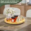 Lazy Susan Organizer, 13.2 Inch Non-Skid Bamboo Lazy Susan for Kitchen Table cabinets Closets and Kitchen Islands, Wood Turntable for Kitchen Countertop Organizer