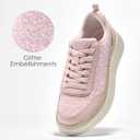 Women Espadrille Platform Sneakers Chunky Fashion Casual Shoes for Women Comfortable Walking Sneakers (7, Pink Glitter)