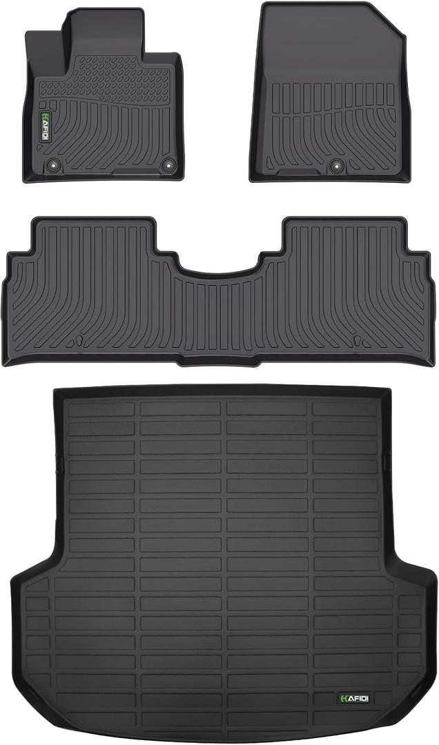 HAFIDI® Floor Mats & Cargo Liner Set Fit for 2016-2020 Kia Sorento (Only 5 Seats,not for 7 Seats) All Weather TPE Anti-Slip Car Full Set Floor Liners Custom Accessories - Black