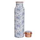 SHIFU HANDICRAFT Copper Water Bottle 34 Oz Large Copper Water Bottle For Drinking 100% Pure Ayurvedic Multicolor Vessel For Leak-Proof Lid Bottle for Yoga, Gym, Office, Home & Travel (NAVY BLUE)