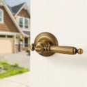 1 Pack Antique Brass Door Lever Privacy Antique Door Handle Door Lever Bedroom and Bathroom Zinc Alloy