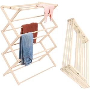 Pennsylvania Woodworks Premium American Maple Clothes Drying Rack - Handcrafted in Pennsylvania - Solid Wood Construction, Collapsible, Eco-Friendly Laundry Solution (Large) (Large | Flat Top)